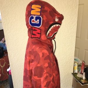 A BATHING APE RED CAMO WINDBREAKER